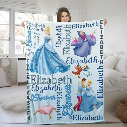Discover Personalized Disney Princess Cinde Fleece Bed Blanket Gift For Friends