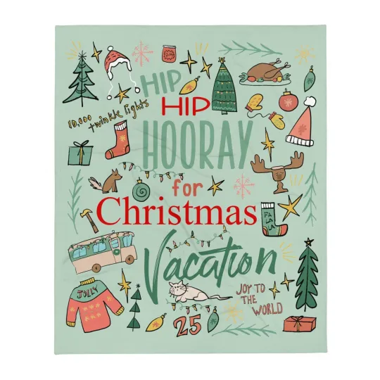 Discover Disney Hip Hip Hooray For Christmas Vacation Griswold Family Cozy Fleece Blanket