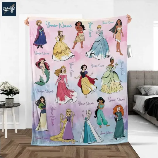 Discover Personalized Disney Princess Fleece Blanket – Custom Name Fleece Blanket