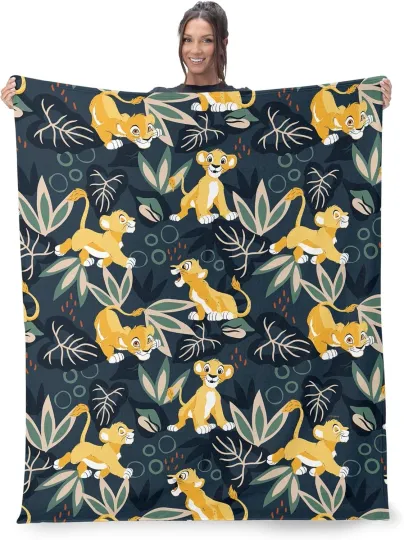 Disney Lion King, Simba Pattern DisneyFriends Fleece Blanket