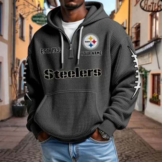 Pittsburgh Steeler Waffle Hoodie