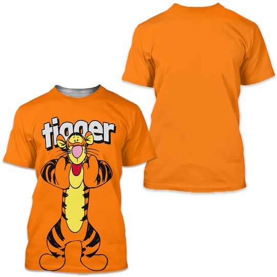 Disney Tigger 3D Tshirt, Disney Men Women Casual Fashion Oversized T Shirt, Winnie The Pooh Cartoon Anime Tigger 3D Print Kids Tees Tops Clothing
