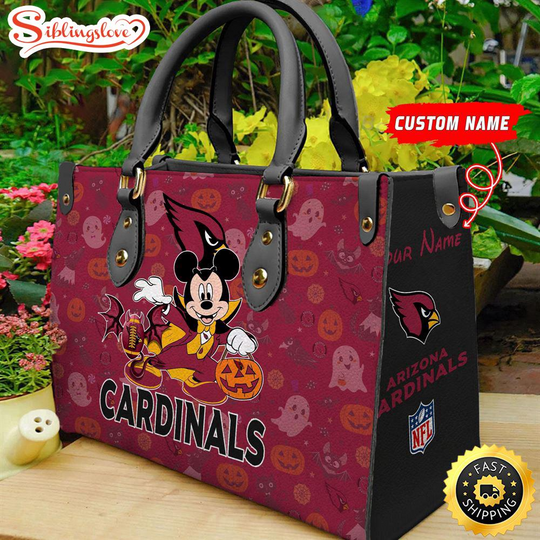 Discover Custom Name football Arizonna Cardinals Mickey Leather Handbag For Fans