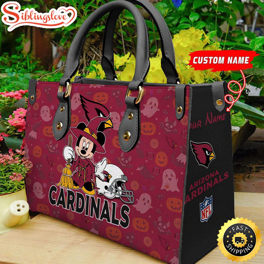 Discover Custom Name football Arizonna Cardinals Minnie Mouse Sport Women Handbag