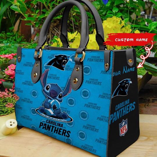 Custom Name football Carolina Panthers Stitch Women Hand Bag