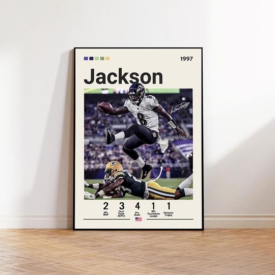 Lamar Jackson Poster, Baltimore Poster, football Poster, Sports Poster, football Fans, Football Poster, football Wall Art, Sports Bedroom Posters