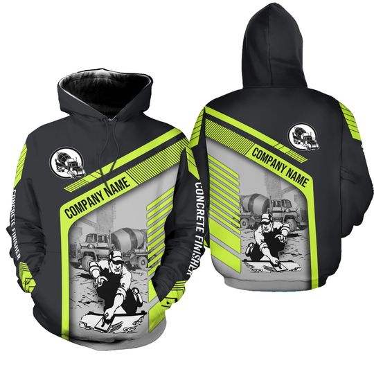 Concrete Finisher with Poured concrete customize Company name and logo Printed S