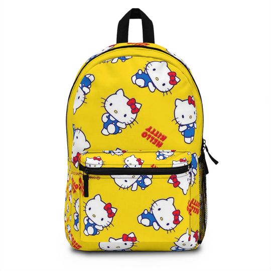 Hello Kitty Pattern Backpack, Cartoon Character School Bag