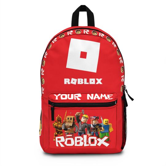 Discover Personalized Roblox Backpack with Custom Name | Robux Design for School Use