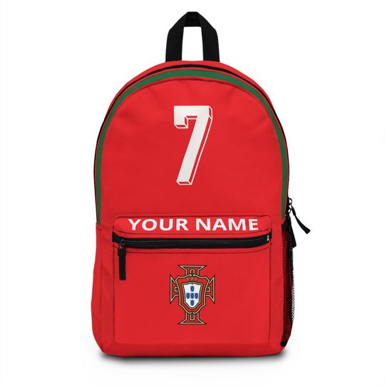 Personalized Portugal Soccer Backpack with CR7 Inspiration, National Team Colors, Lightweight and Waterproof