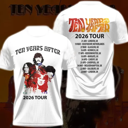 Discover Ten Years After 2026 Tour Shirt – Vintage Rock Band Concert