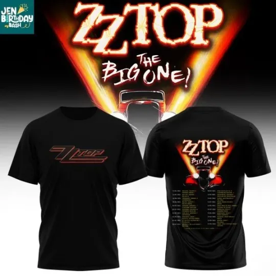 Discover ZZ Top The Big One Tour 2026 Celebrate T-Shirt 2D