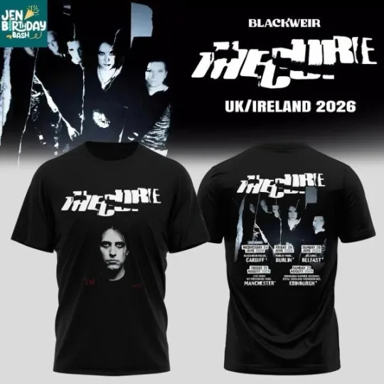 The Cure 2026 Summer Shows Tour Celebrate T-Shirt 2D