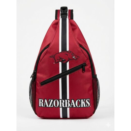 Discover Arkansas Razorbacks Waterproof Sling Bag  Red football Crossbody
