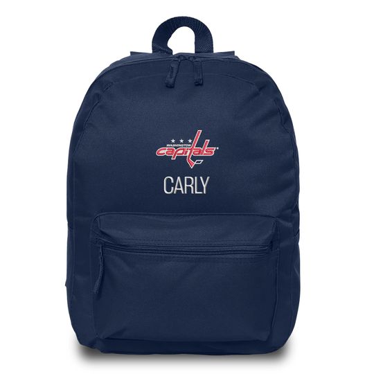 Discover Personalized Washington Capitals Backpack | Official NHL Kids School Bag | Custom Embroidered Name | Youth Hockey Fan Gift