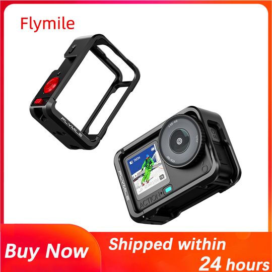 Discover Flymile Aluminum Alloy Camera Cage for DJI Osmo Action 6,Metal Protective Frame with Cold Shoe Mount,for DJI Action 6 Accessory