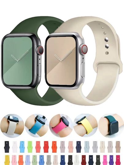 Discover For Apple Watch Band 45mm 44mm 42mm 41mm 40mm 38mm Silicone Sport correa bracelet iwatch Series 8 7 9 6 SE 3 5 Ultra 49mm Strap