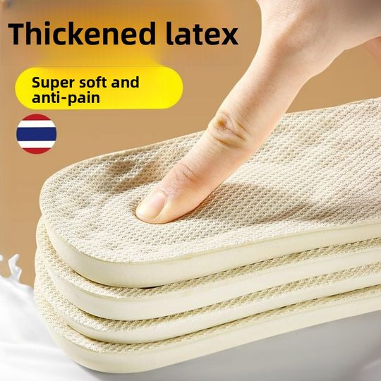 Discover Latex Insoles - Unisex Sweat-Absorbing Odor-Resistant Comfort Ultra-Soft Pain-Relief Anti-Fatigue for Sports Shock-Absorbing