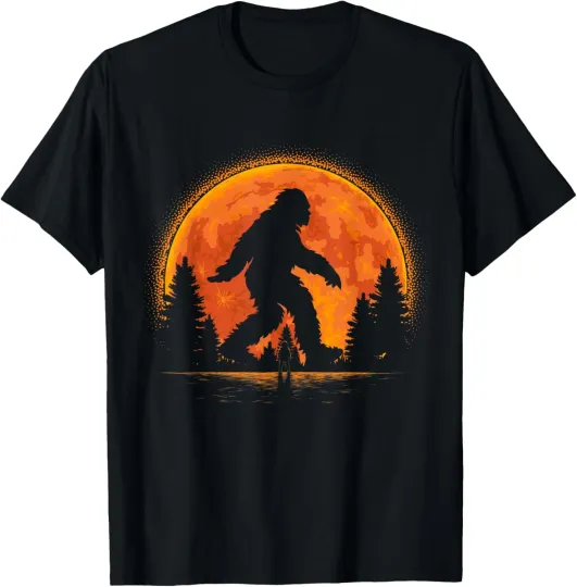 Discover Bigfoot In Forest Sunset Graphic Sasquatch For Men Women T-Shirt