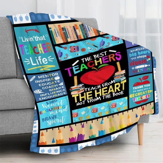 Discover Inspirational Quotes Classroom Blue Throw Blanket for Couch Bed Sofa Office