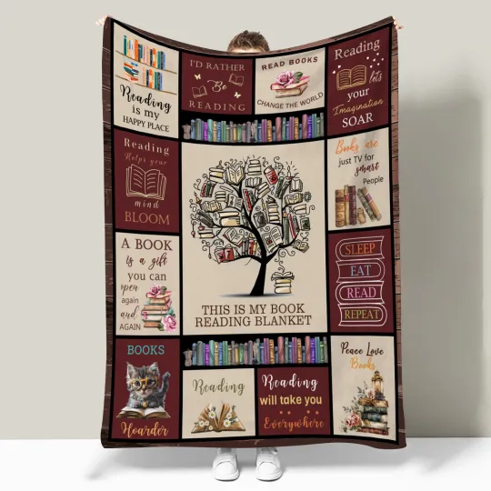 Discover Book Lover Reading Throw Blanket for Couch Bed Sofa Office