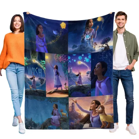 Discover Cartoon Wish Fleece Throw Blanket for All Seasons Lightweight Soft
