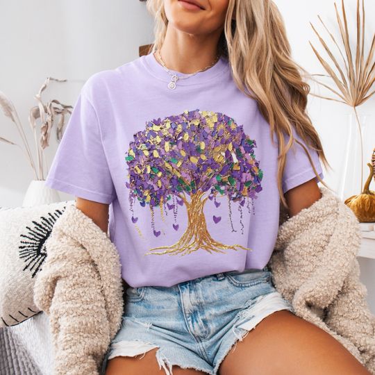 Discover Mardi Gras Tree Shirt, Comfort Colors Mardi Gras Bead Shirt, Bead Tree Shirt, Mardi Gras Shirt, Mardi Gras Women Shirt