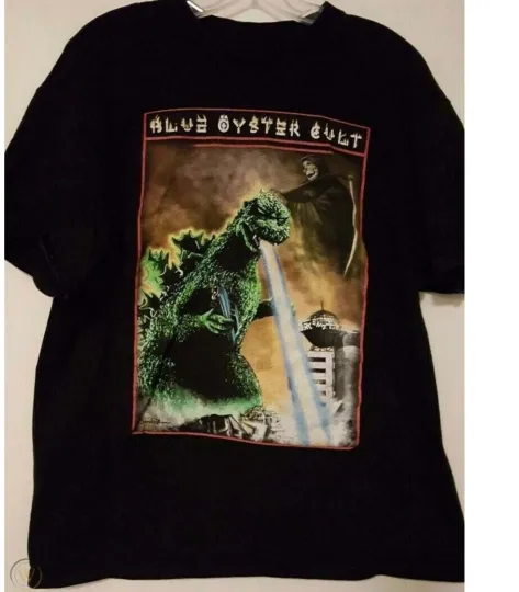 Discover Blue Oyster Cult god zilla Reaper Reprint Black Unisex T-Shirt S-5XL