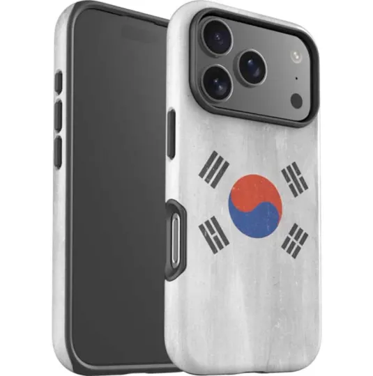 Discover South Korean Flag Distressed iPhone 13-17 Pro Max Impact Case