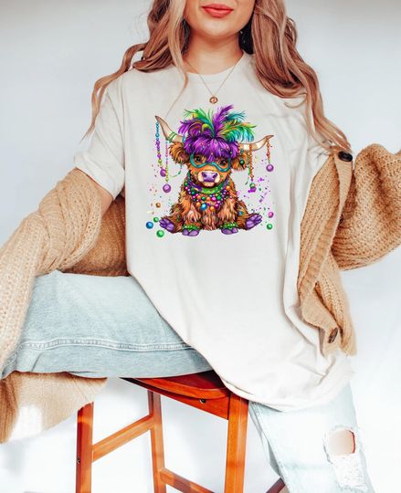 Discover Mardi Gras cow shirt, Mardi gras Shirt, Mardi Gras Gift, cow Lover Shirt, Mardi Gras Gift for cowLover, Cow Mom Shirt