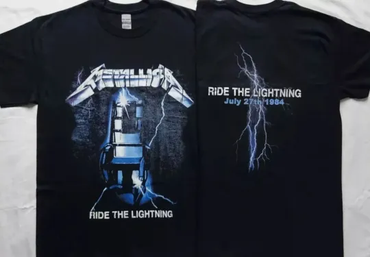 Discover Metallica T-Shirt Ride The Lightning Heavy Metal Tee Men's Black New