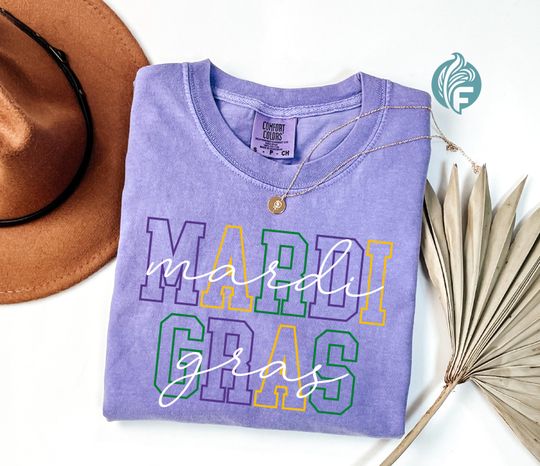 Discover Comfort Colors Mardi Gras Shirt: Adult Carnival Party Tee