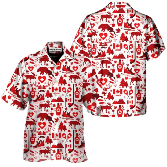 Discover Canada Pattern Print Design 04 Men8217s All Over Print Unisex Hawaiian Shirt