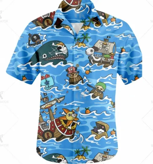 Luffy One Piece Hawaiian Shirt Manga Graphic Beachwear Summer Casual Men’