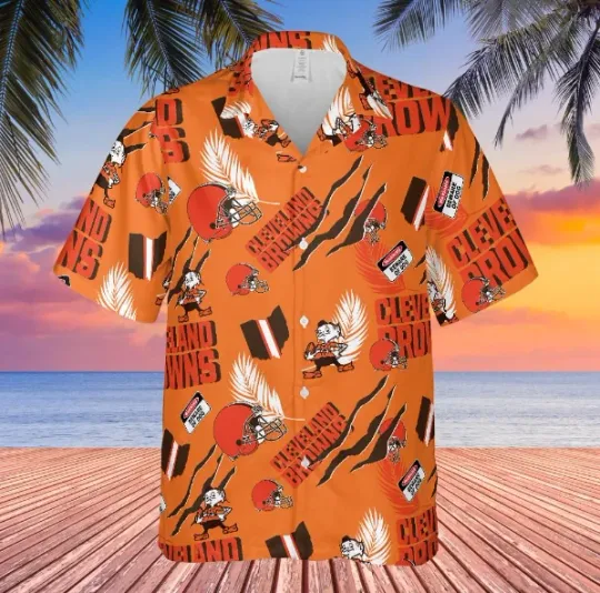 Discover Cleveland Brownss Hawaiian Shirt, Short Sleeve Summer Shirt For Men