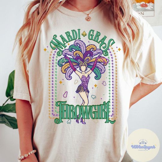Discover Vintage Throw Girl Mardi Gras Shirt, Comfort Colors Mardi Gras festival shirt, Mardi Grass Girl, Women Shirt, Life of a  Throw Girl