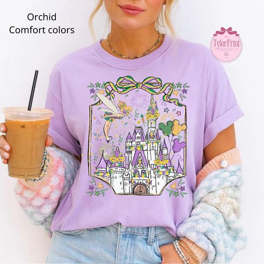 Discover Comfort Colors Walt Disney World Happy Mardi Gras Carnival 2026 Shirt, Magic Kingdom Magical New Orleans Fat Tuesday Tee, Disney Mardi Gras