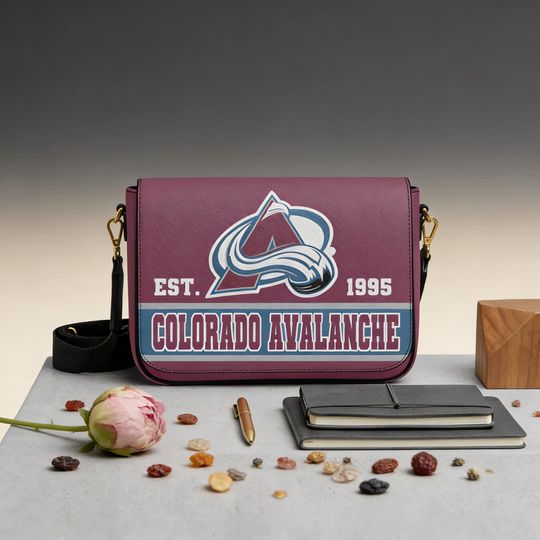 Custom Colorado Avalanche Messenger Bag, Personalized NHL Hockey Fan Gift for Him