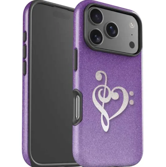 Discover Purple Musical Heart iPhone Case