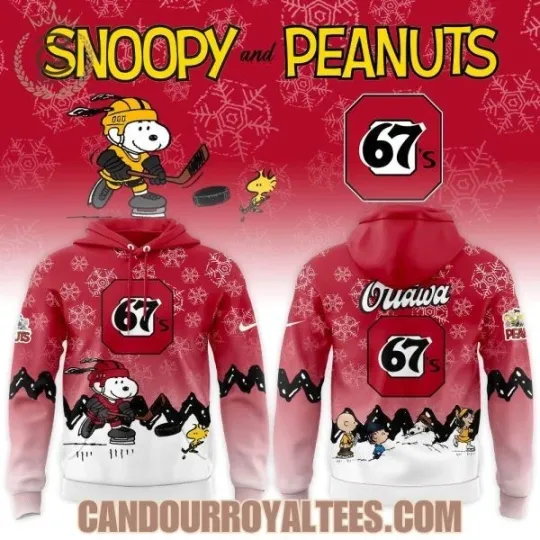 Discover Ottawa 67’s x Snoop Hockey Peanuts All Over Print 3D Hoodie