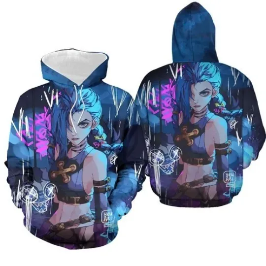 Arcane LOL Jinx Cosplay Hoodie 3D Printed