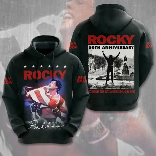 Discover Rocky Balboa 50th Anniversary 3D Apparel Hoodie