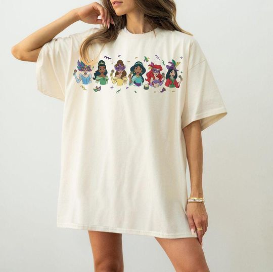 Discover Vintage Disney Princess Mardi Gras Shirt, Disney Mardi Gras Carnival Tee, New Orleans Fleur-De-Lis, WDW Disneyland 2026