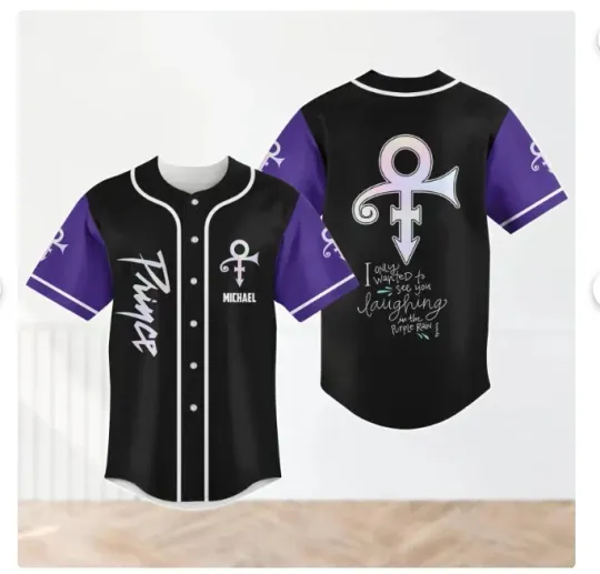 Custom Prince Purple Baseball Jersey, Pur Rain baseball jersey, new 3d gift