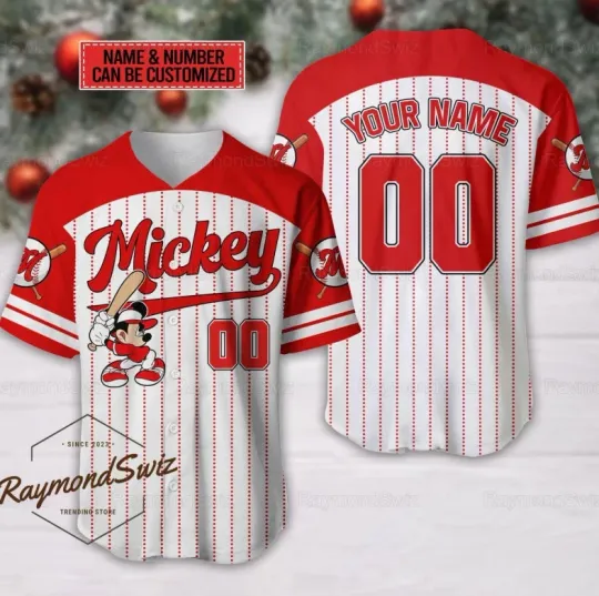Discover Halloween Disney Mickey 3D Baseball Jersey Shirt All Over Print Christmas Gift