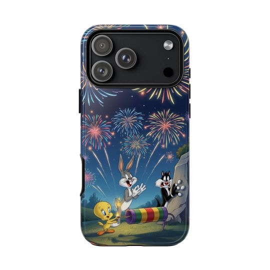 Looney Tunes Fireworks Bugs Bunny iPhone Case, Retro Cartoon Party Gift