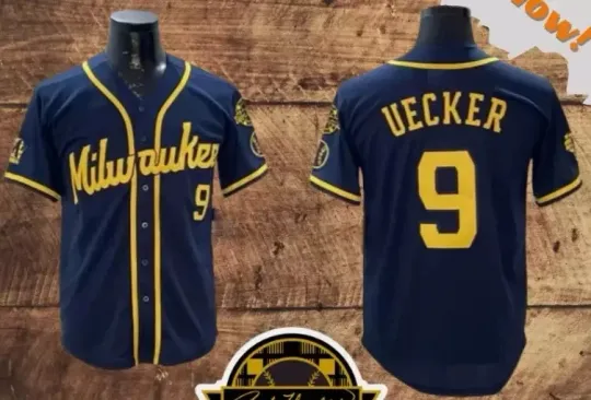 Baseball Jersey Bob Uecker Navy Quick-Dry Lightweight