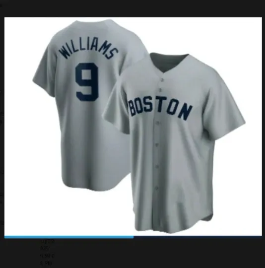 hot, Red Sox #9 Williams baseball jersey, jersey 3D all size - gift for fan