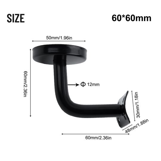 Discover 1 Pc Black Handrail Bracket Stainless Steel Handrails Wall Mounted Bracket Support Hand Rail Stair Railing Guardrail Accessories