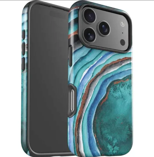 Discover Turquoise Watercolor Geode iPhone Case